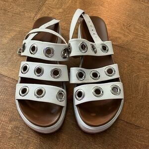 White platform sandals
